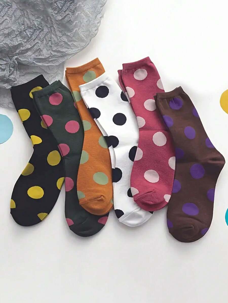 Polka Dot Mid-Calf Cute Socks