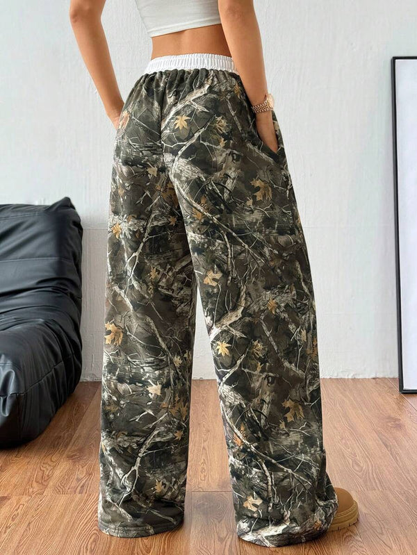 Plus Size Wide Leg Fold Waist Pants