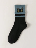 Black Cat Crew Socks - 3