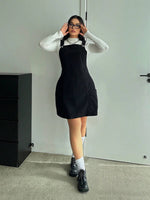 Plus Size A-Line Utility Suspender Dress - 4