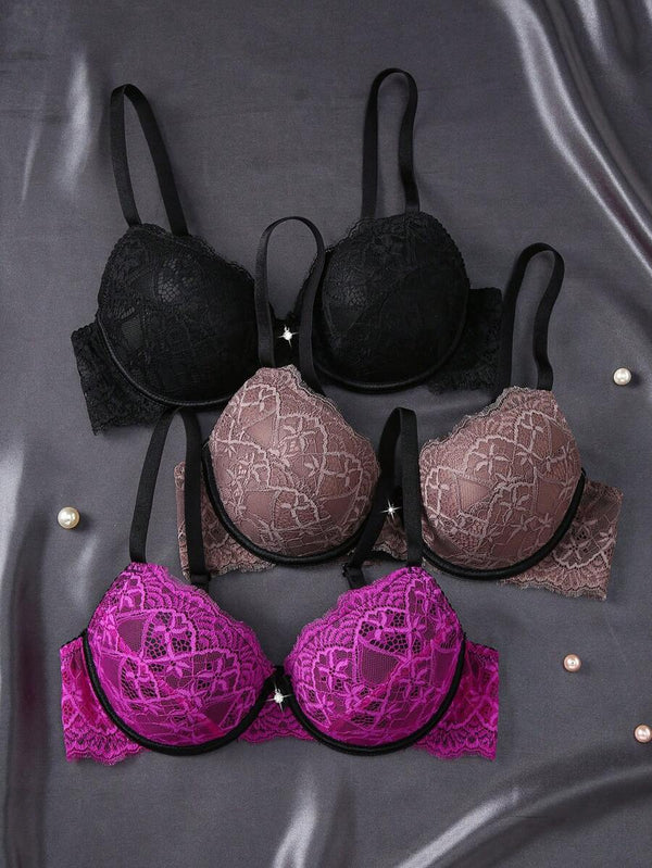 Romantic Lace Underwire Bra Set