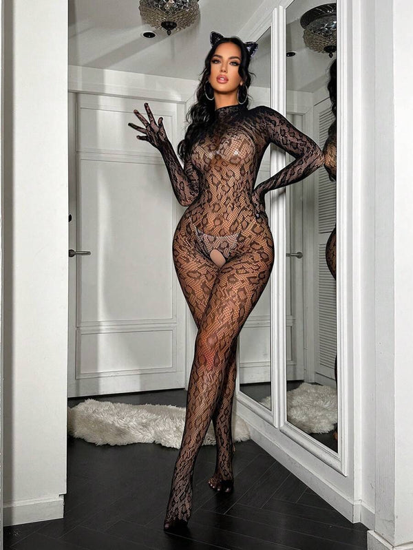 Sexy Leopard Mesh Bodysuit