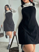 Plus Size A-Line Utility Suspender Dress - 1