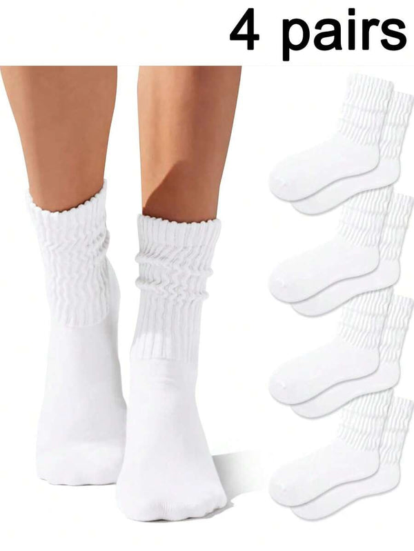 Ribbed Cushioned Crew Socks