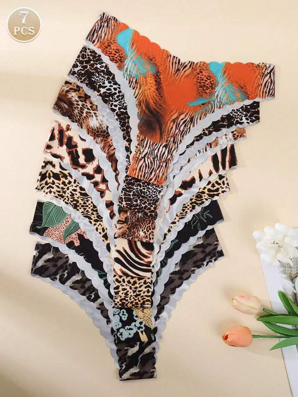 Leopard Print Seamless Panty Set