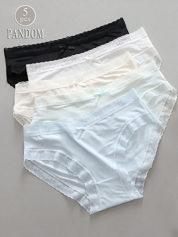Silky Mid-Waist Breathable Panties Set