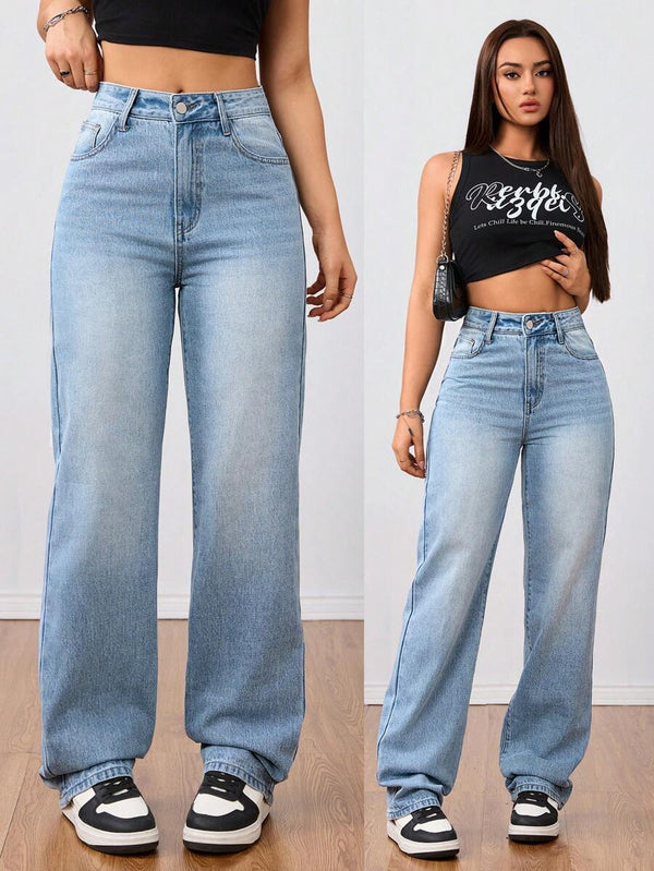 High-Waisted Boyfriend Jeans