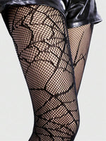 Goth Spider & Web Fishnet Pantyhose - 2