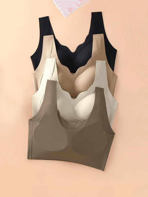 Breathable Wireless V-Neck Support Bra