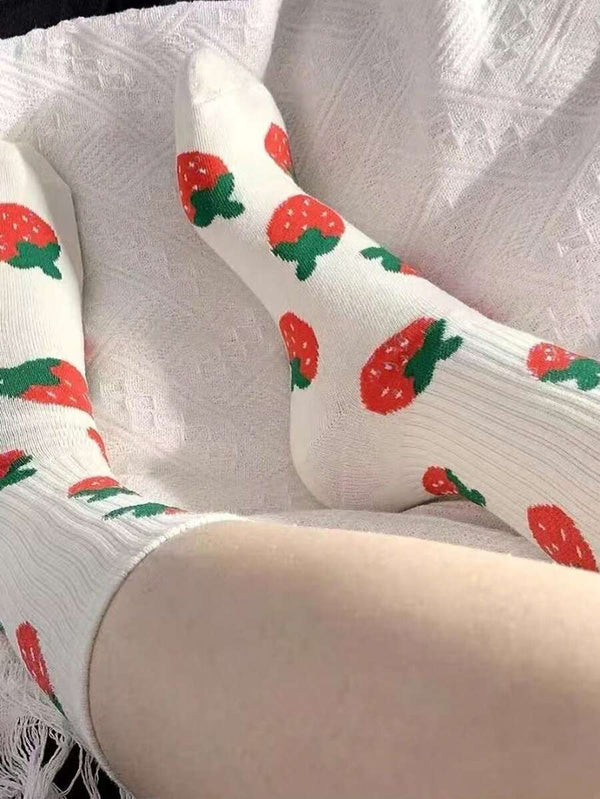 Cute Strawberry Pattern Socks