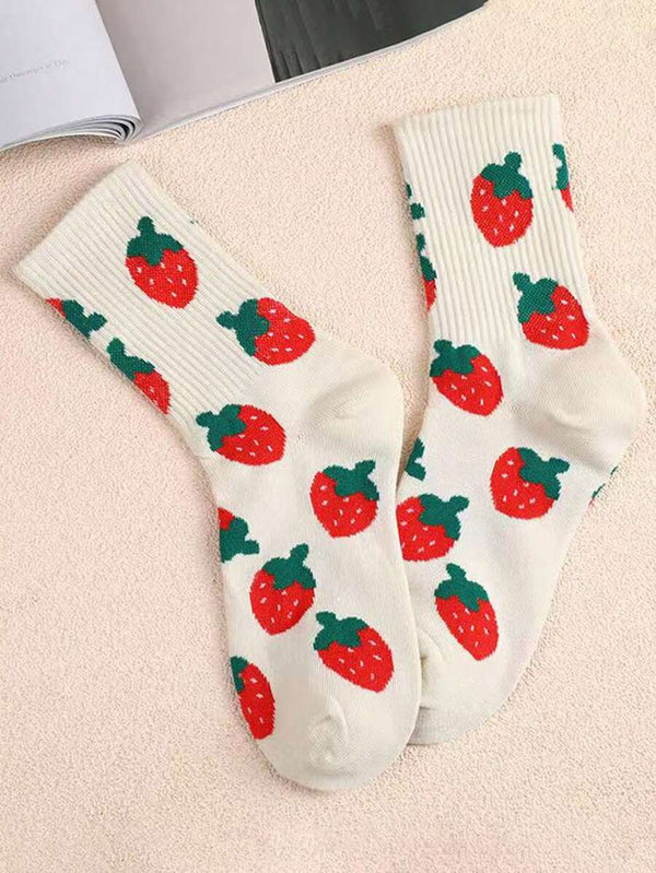 Cute Strawberry Pattern Socks