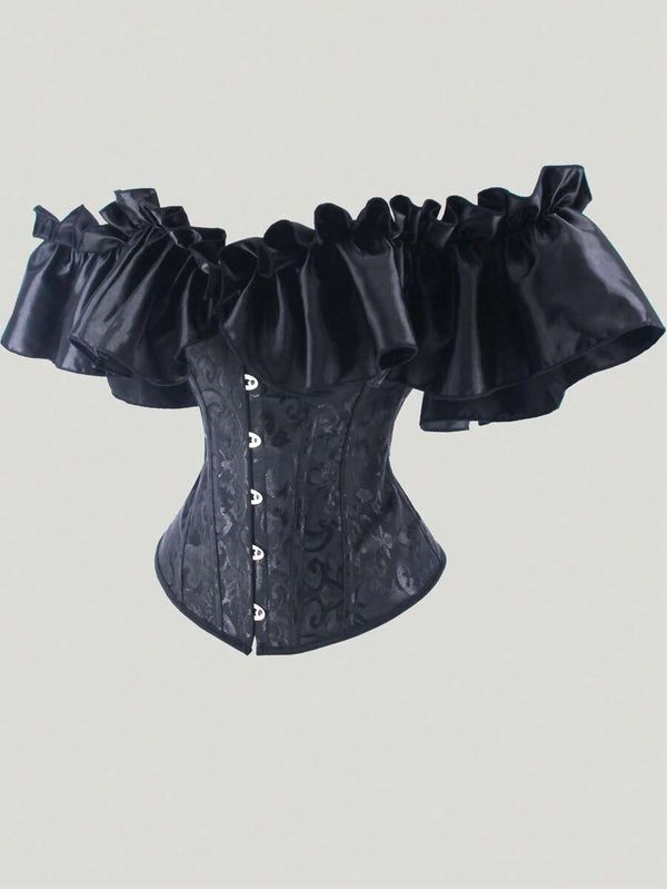 Corset Top With Ruffled Sleeves