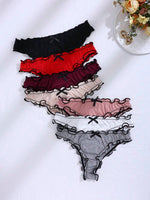 Bowknot Ruffle Edge Briefs Set - 4