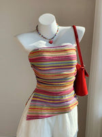 Colorful Striped Bandeau Top - 1