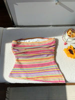 Colorful Striped Bandeau Top - 2