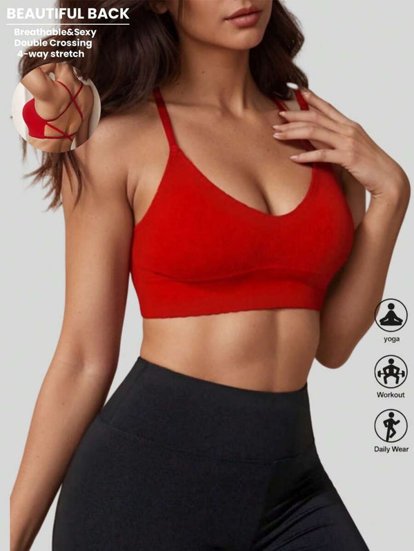 Seamless Cross-Back Sports Bra