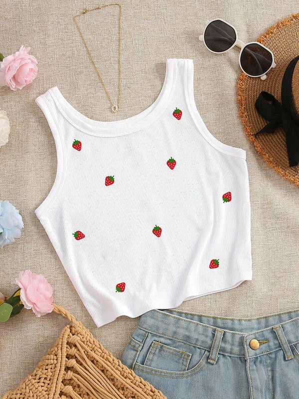 Ribbed Chili Graphic Tank Top