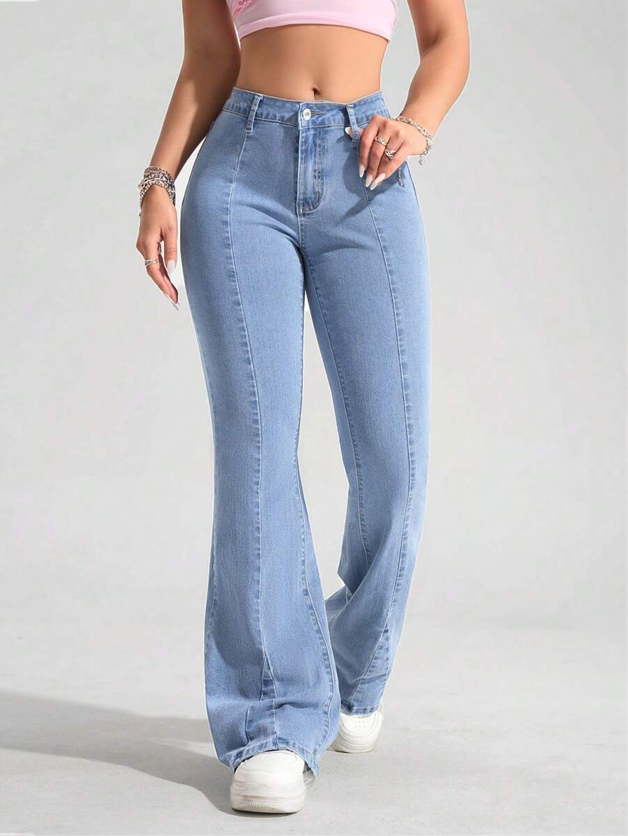 Seam Front Flare Jeans