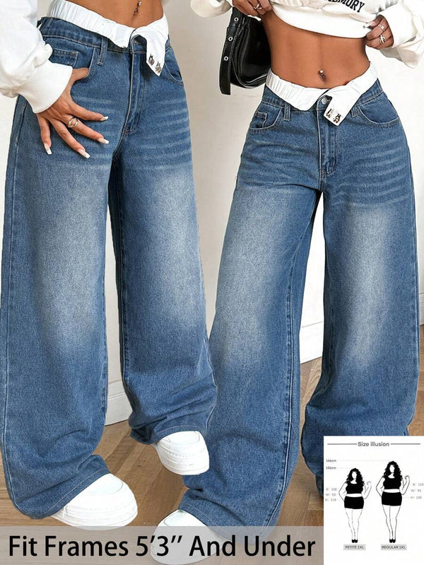 Plus Size Retro Leg Jeans