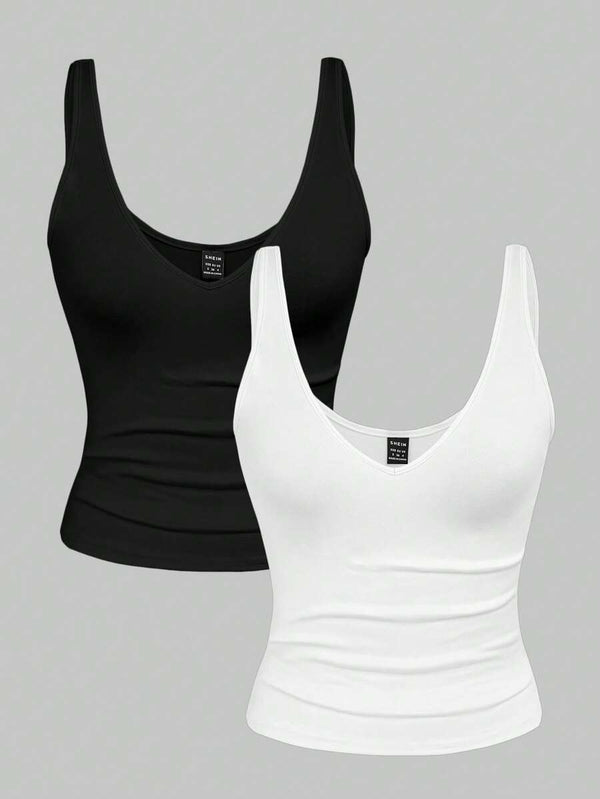 V-Neck Crop Camisole Set