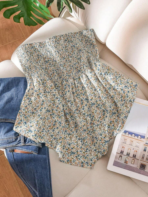 Plus Size Asymmetrical Strapless Tank