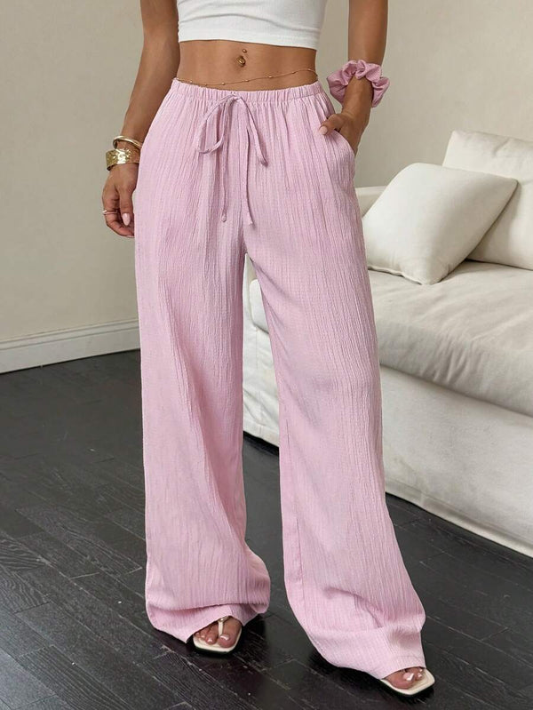 Tied Waist Wide-Leg Pants
