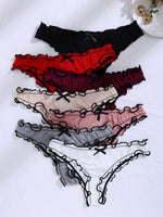 Bowknot Ruffle Edge Briefs Set - 1