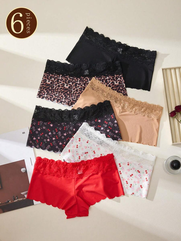 Silk Lace Mid-Waist Panties