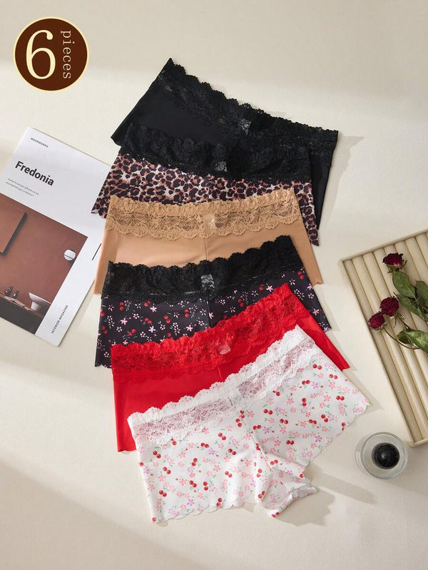 Silk Lace Mid-Waist Panties