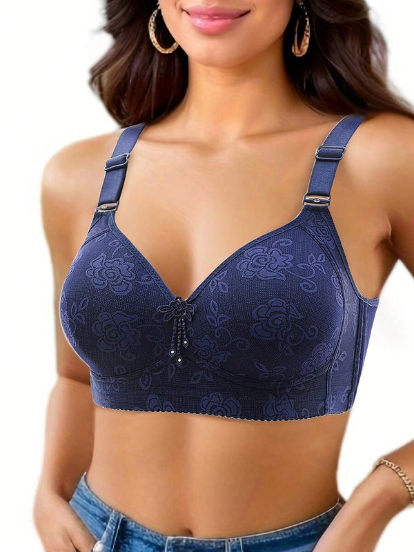 Floral Lace Wireless Comfort Bra