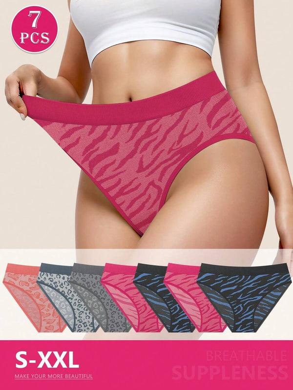 Leopard Print Seamless Panties Set
