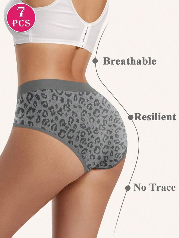 Leopard Print Seamless Panties Set