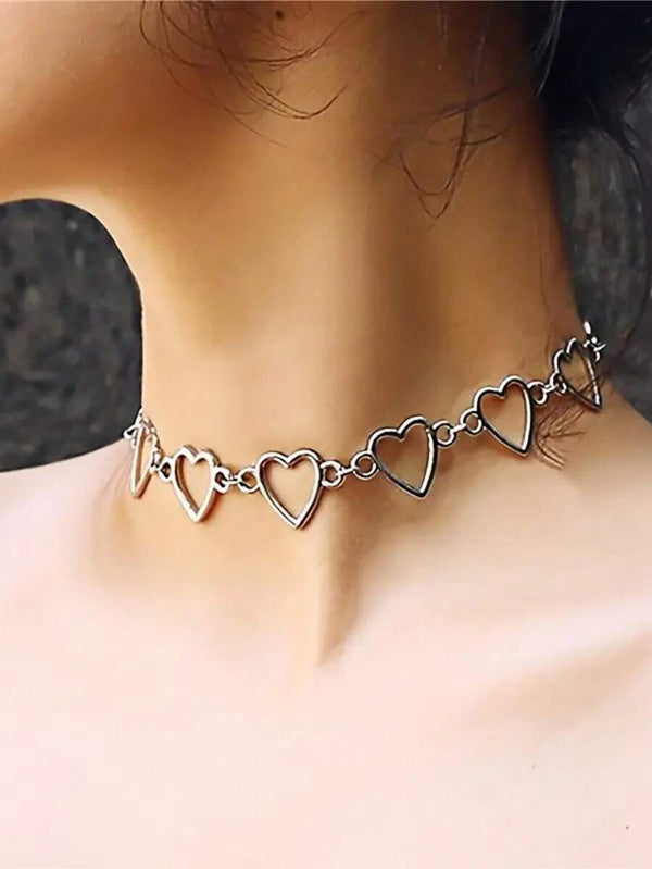 Heart-Shaped Choker Necklace