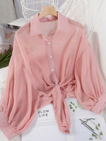 Bat Wing Cropped Chiffon Top - 5