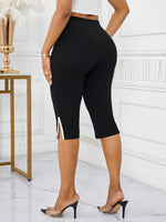 Black Split Hem Leggings - 2