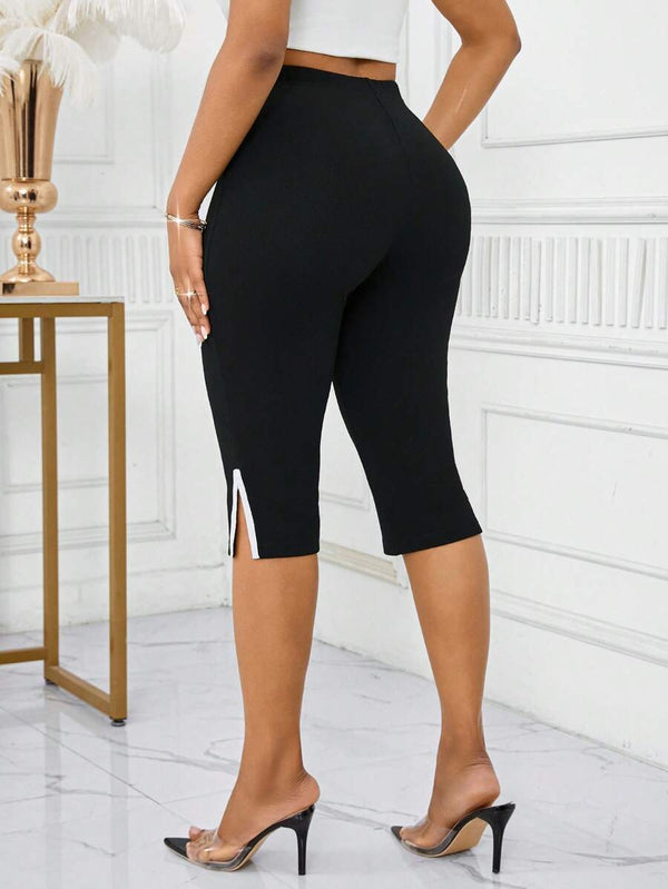 Black Split Hem Leggings