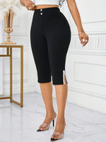 Black Split Hem Leggings - 3