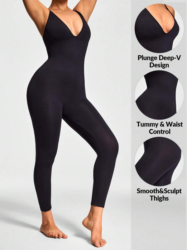 Seamless Solid Color Jumpsuit