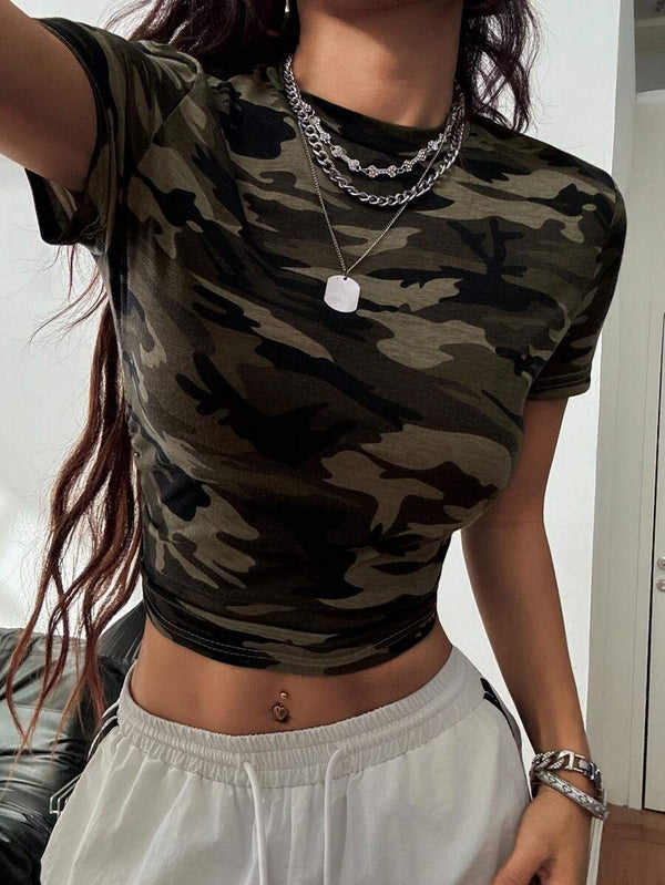 Urban Camo Crop Tee