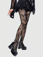 Goth Spider & Web Fishnet Pantyhose - 5