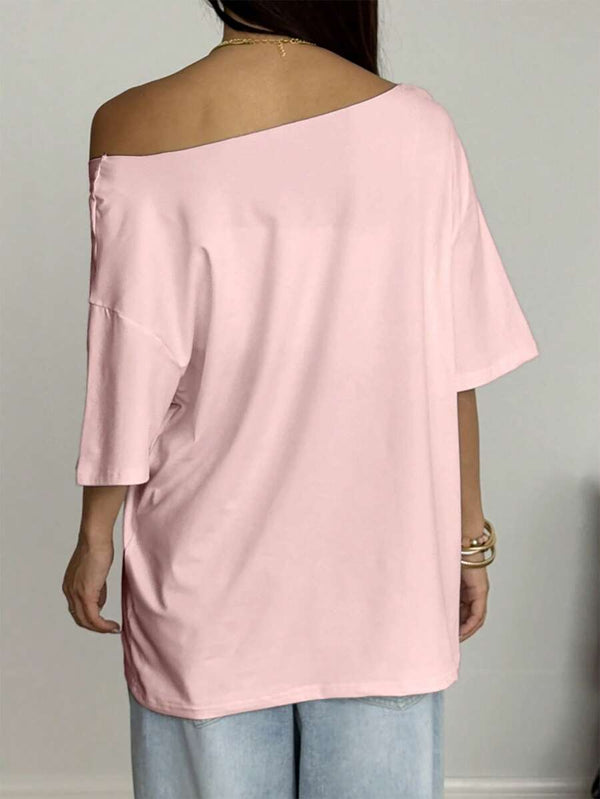 Leopard 23 Off-Shoulder Oversized Tee