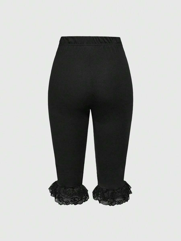 Y2K Lace Patchwork Tie-Up Capri Pants