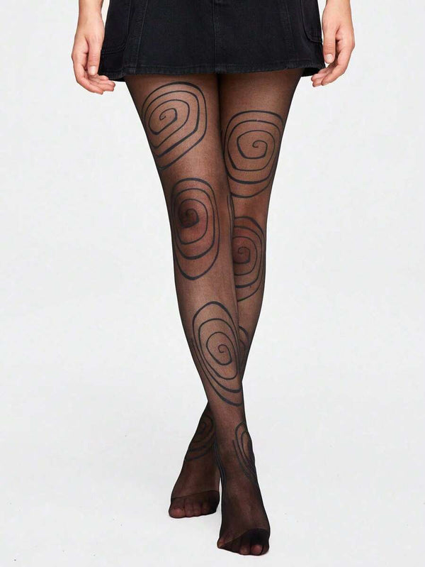 Circle Pattern Pantyhose