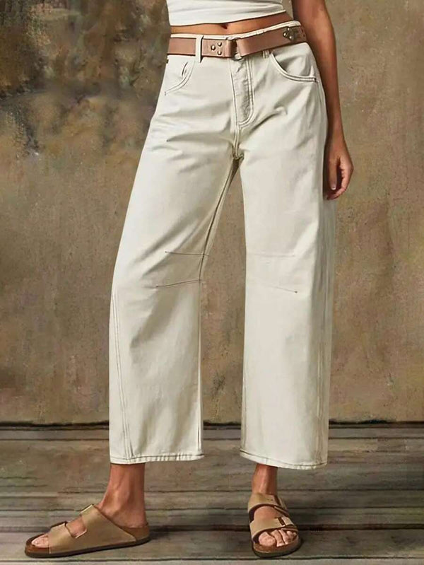 Curved-Leg Cropped Pants