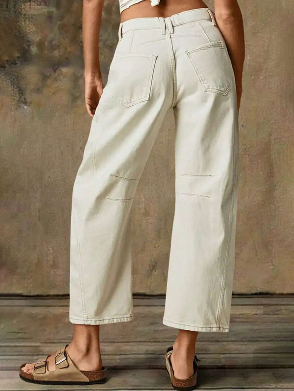 Curved-Leg Cropped Pants