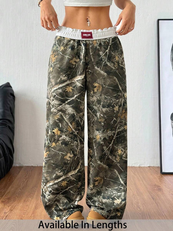 Plus Size Wide Leg Fold Waist Pants