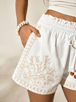 Boho Embroidered Woven Shorts - 5