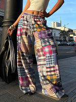 Bohemian Plaid Baggy Pants - 1