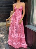 Backless Tie Strap V-Neck Dress - 5