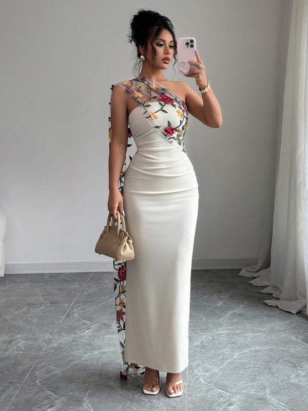 Embroidered Mesh Elegant Dress